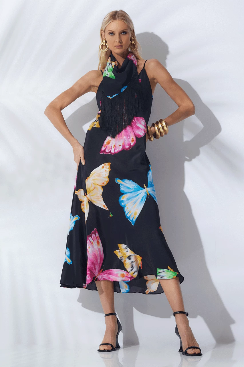 Kyoko Butterfly Beaded Silk Gown 3 Kyoko Butterfly Beaded Silk Gown - Image 3