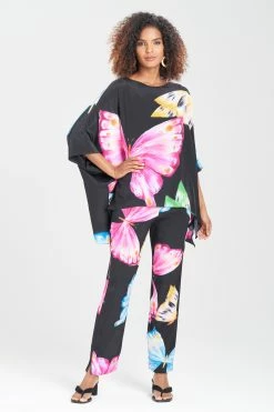 Kyoko Butterfly Beaded Silk Top