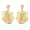 Plated Brass Oversized Leaf Earrings
