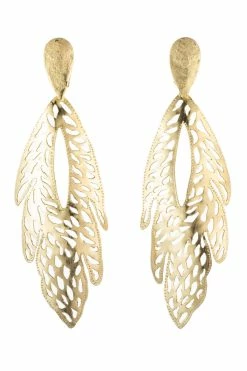 Plated Brass Leaf Earrings