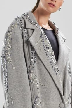 Felted Wool Beaded Coat -Natori Sales Shop L19030 GRY 4 63764.1606335971
