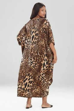 Luxe Leopard Zip Caftan -Natori Sales Shop L70054 CHT 4 50483.1599861798