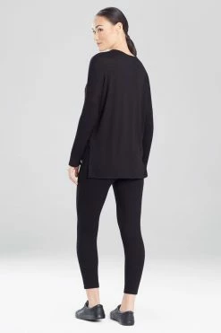 Ulla Long Sleeve Top -Natori Sales Shop L75077 BLK 2 01156.1615826576