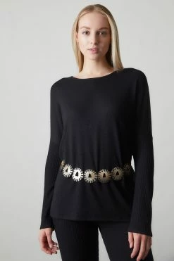 Ulla Long Sleeve Top -Natori Sales Shop L75077 BLK 5 63390.1617199397