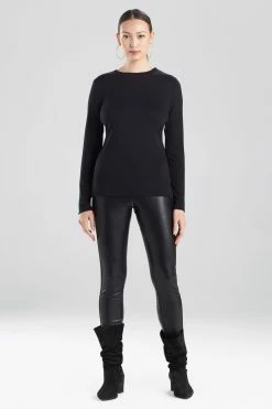 Layering Long Sleeve Top 6 Layering Long Sleeve Top -Natori Sales Shop Layering Cut Sew Top Black by Natori 1 53427.1628855785