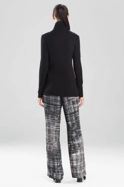 Layering Turtleneck Top -Natori Sales Shop Layering Cut Sew Turtleneck Top Black by Natori 2 68597.1625014427