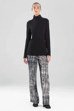 Layering Turtleneck Top -Natori Sales Shop Layering Cut Sew Turtleneck Top Black by Natori 36578.1625014426