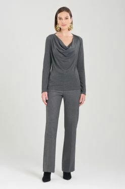 Layering Jersey Knit Drape Top -Natori Sales Shop Layering Jersey Knit Drape Top Charcoal by Natori 72168.1690800528
