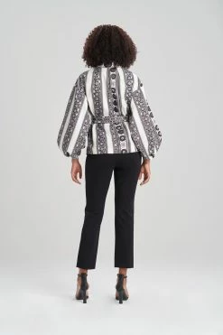 Le Souk Jacquard Belted Topper -Natori Sales Shop Le Souk Jacquard Belted Topper Warm White by Natori 2 54718.1640825900