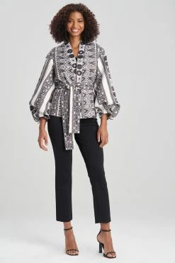 Le Souk Jacquard Belted Topper