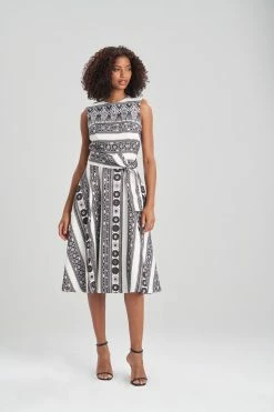 Le Souk Jacquard Fit And Flare Dress -Natori Sales Shop Le Souk Jacquard Fit Flare Dress Warm White by JN 24559.1641590243