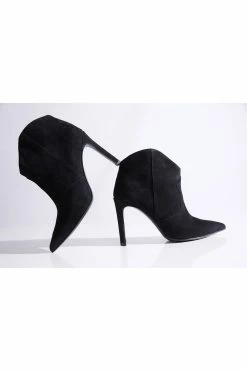 Leiko Suede Heel Bootie -Natori Sales Shop Leiko Suede Heel Bootie Black by Natori 48660.1661885640