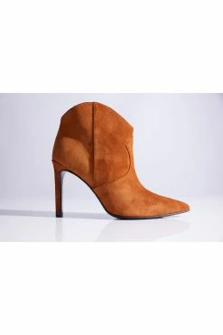 Leiko Suede Heel Bootie -Natori Sales Shop Leiko Suede Heel Bootie Cognac by Natori 2 03839.1661880713