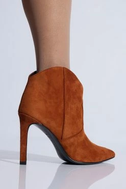 Leiko Suede Heel Bootie -Natori Sales Shop Leiko Suede Heel Bootie Cognac by Natori UPDATED 3 26735.1662074001
