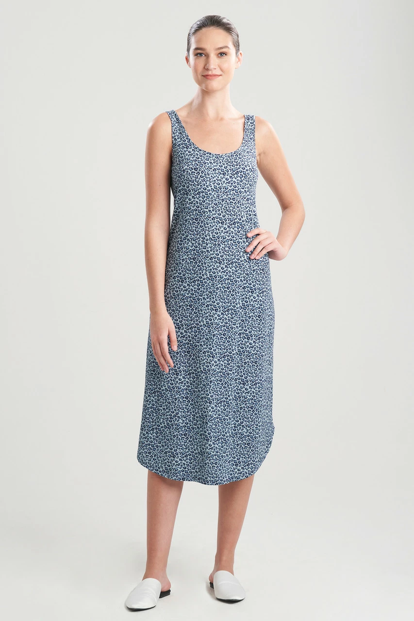Leo-Printed Cotton Jersey Gown 1 Leo-Printed Cotton Jersey Gown