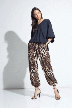 Leopard Cotton Gauze Pants -Natori Sales Shop Leopard Cotton Gauze Pants Chestnut by Natori 03638.1675880844