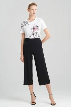Light Weight Ponte Crop Pants -Natori Sales Shop Light Weight Ponte Crop Pants Black by Natori 62607.1645128601