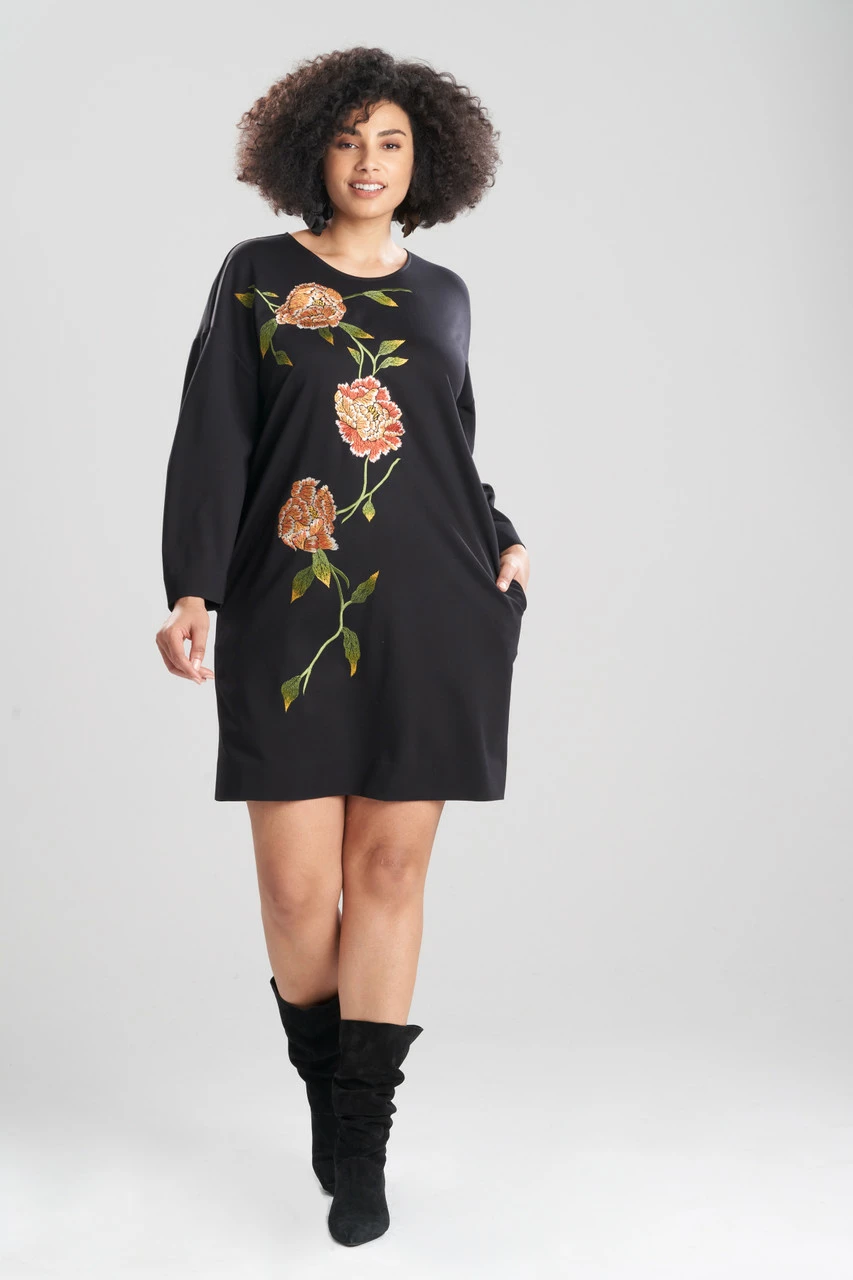 Light Weight Ponte Embroidered Dress 3 Light Weight Ponte Embroidered Dress - Image 3