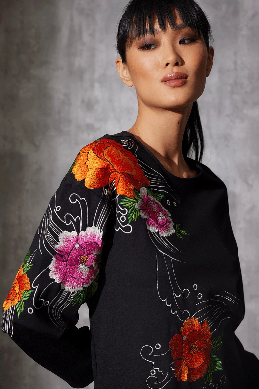 Light Weight Ponte Embroidered Shift Dress 5 Light Weight Ponte Embroidered Shift Dress - Image 5