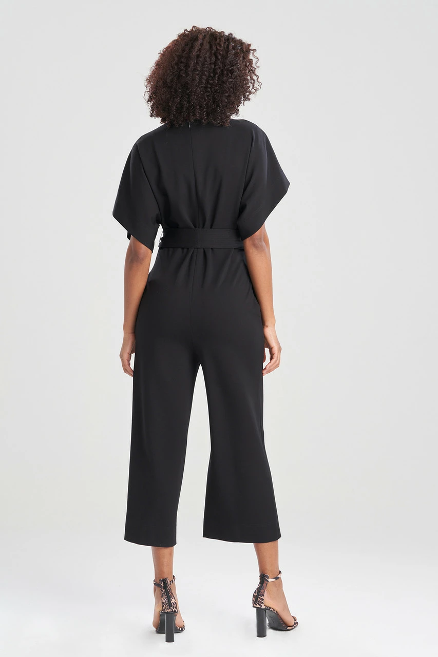 Light Weight Ponte Kimono V-Neck Jumpsuit 2 Light Weight Ponte Kimono V-Neck Jumpsuit - Image 2