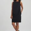 Light Weight Ponte Pleated Shift Dress