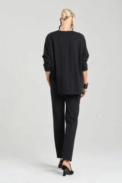 Light Weight Ponte V-Neck Tunic -Natori Sales Shop Light Weight Ponte V Neck Tunic Black by Natori 2 89194.1668691547