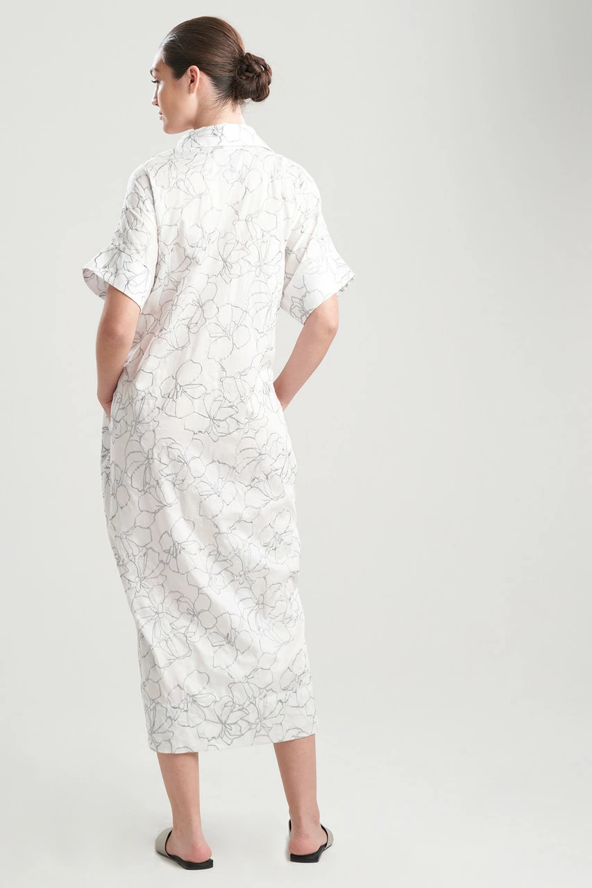 Lily-Cotton Sateen W/Embroidery Caftan 2 Lily-Cotton Sateen W/Embroidery Caftan - Image 2