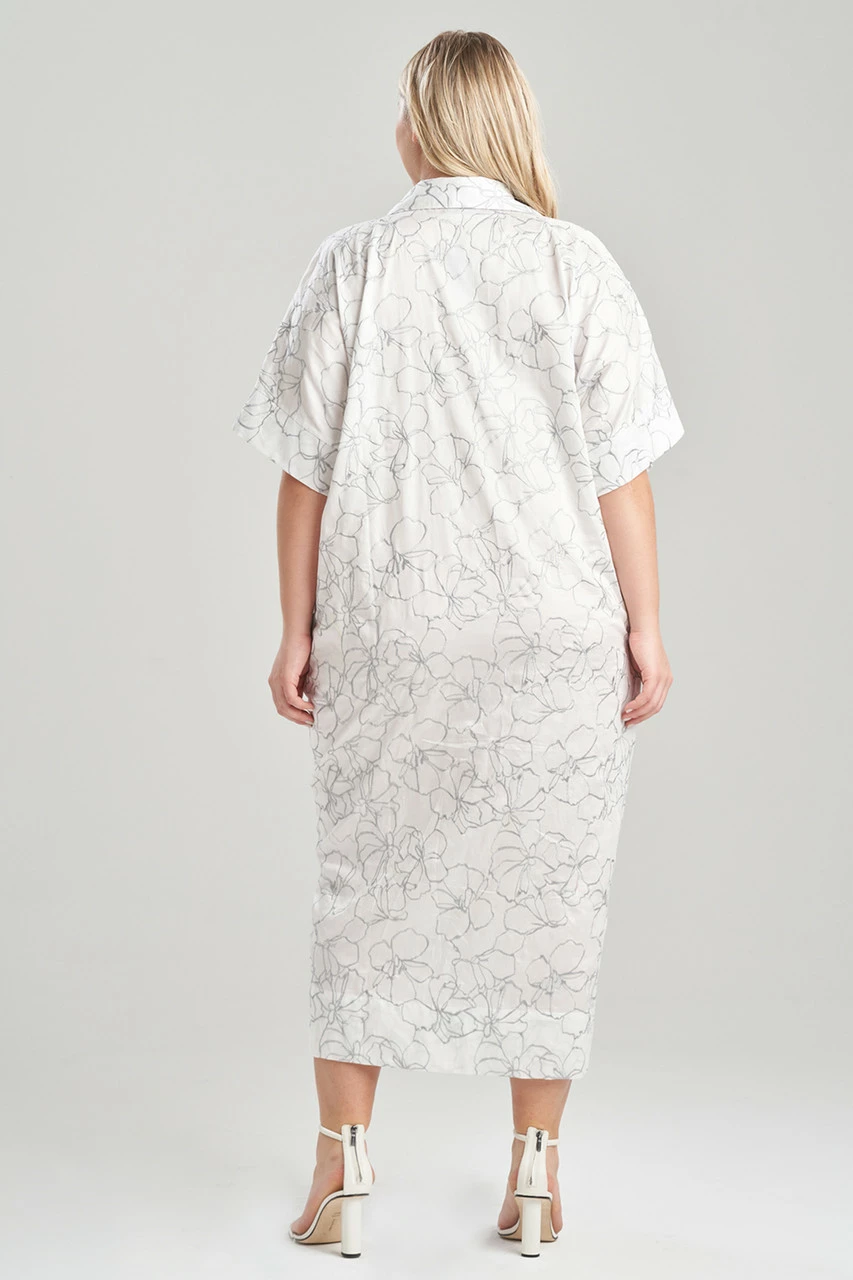 Lily-Cotton Sateen W/Embroidery Caftan 4 Lily-Cotton Sateen W/Embroidery Caftan - Image 4