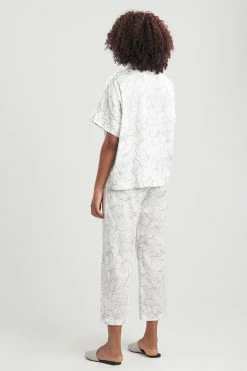 Lily-Cotton Sateen W/Embroidery PJ -Natori Sales Shop Lily Cotton Sateen With Embroidery PJ White Combo by Natori 2 99235.1645820182