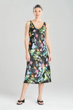 Lotus Pond Gown -Natori Sales Shop Lotus Pond Gown Black Multi by N Natori 72987.1674667377