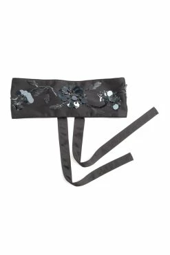 Luxe Charmeuse Obi Beaded Belt -Natori Sales Shop Luxe Charmeuse Obi Beaded Belt Black by Natori 21011.1663345563