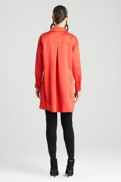 Luxe Charmeuse Shirt -Natori Sales Shop Luxe Charmeuse Shirt Red by Natori 2 88735.1666730444