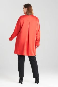Luxe Charmeuse Shirt -Natori Sales Shop Luxe Charmeuse Shirt Red by Natori 4 58742.1666730446
