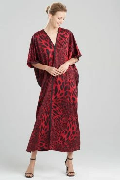 Luxe Leopard Caftan 18 Luxe Leopard Caftan -Natori Sales Shop Luxe Leopard Caftan Black Red Combo by Natori 25193.1641411928
