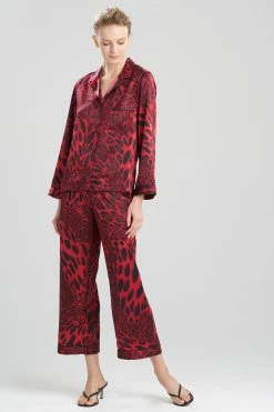Luxe Leopard PJ -Natori Sales Shop Luxe Leopard PJ Black Red Combo by Natori 16503.1641412142