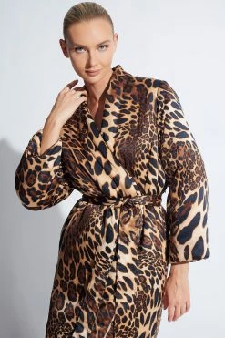 Luxe Leopard Puffer Robe -Natori Sales Shop Luxe Leopard Puffer Robe Chestnut by Natori 2 50896.1663605941