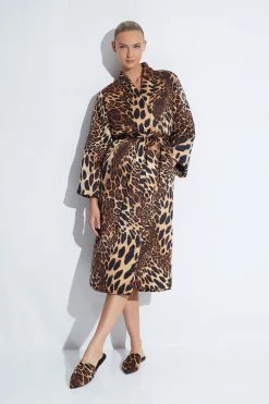 Luxe Leopard Puffer Robe -Natori Sales Shop Luxe Leopard Puffer Robe Chestnut by Natori 46167.1663605943