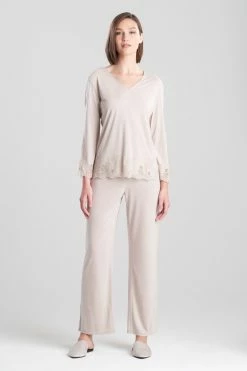 Luxe Shangri-La TENCEL™ Long Sleeve PJ 50 Luxe Shangri-La TENCEL™ Long Sleeve PJ -Natori Sales Shop Luxe Shangri La Long Sleeve PJ Cashmere with Cocoon by Natori 78474.1683897702