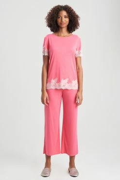 Luxe Shangri-La TENCEL™ Short Sleeve PJ Basics 67 Luxe Shangri-La TENCEL™ Short Sleeve PJ Basics -Natori Sales Shop Luxe Shangri La Short Sleeve PJ Heather Sunset Pink by Natori 80172.1643316297