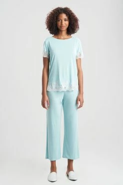 Luxe Shangri-La TENCEL™ Short Sleeve PJ Basics 65 Luxe Shangri-La TENCEL™ Short Sleeve PJ Basics -Natori Sales Shop Luxe Shangri La Short Sleeve PJ Wave Blue by Natori 35957.1643818281