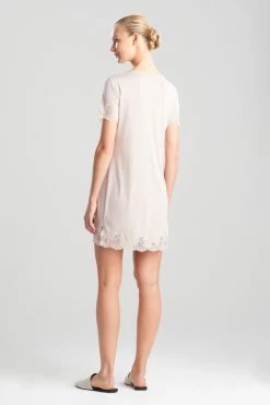 Luxe Shangri-La TENCEL™ Short Sleeve Sleepshirt -Natori Sales Shop Luxe Shangri La Short Sleeve Sleepshirt Cashmere with Cocoon by Natori 2 46013.1659042429