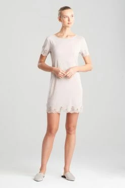 Luxe Shangri-La TENCEL™ Short Sleeve Sleepshirt -Natori Sales Shop Luxe Shangri La Short Sleeve Sleepshirt Cashmere with Cocoon by Natori 28450.1686322951