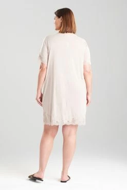 Luxe Shangri-La TENCEL™ Short Sleeve Sleepshirt -Natori Sales Shop Luxe Shangri La Short Sleeve Sleepshirt Heather Cashmere by Natori 2 58083.1659043805
