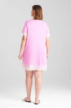 Luxe Shangri-La TENCEL™ Short Sleeve Sleepshirt -Natori Sales Shop Luxe Shangri La Short Sleeve Sleepshirt Heather Violet Quartz by Natori 2 77158.1659043799