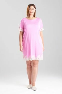 Luxe Shangri-La TENCEL™ Short Sleeve Sleepshirt -Natori Sales Shop Luxe Shangri La Short Sleeve Sleepshirt Heather Violet Quartz by Natori 30922.1659043798