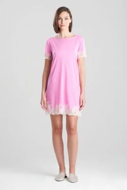 Luxe Shangri-La TENCEL™ Short Sleeve Sleepshirt -Natori Sales Shop Luxe Shangri La Short Sleeve Sleepshirt Violet Quartz by Natori 87739.1659556777