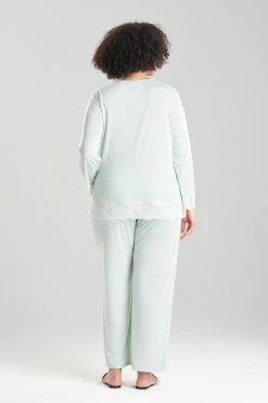 Luxe Shangri-La TENCEL™ Long Sleeve PJ 55 Luxe Shangri-La TENCEL™ Long Sleeve PJ -Natori Sales Shop Luxe Shangri La Tencel Long Sleeve PJ Heather Sage Green by Natori 4 45624.1664471788