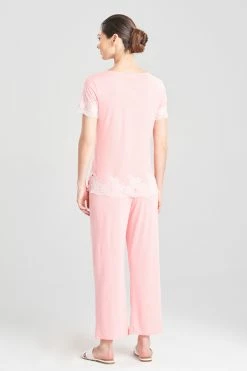 Luxe Shangri-La TENCEL™ Short Sleeve PJ Basics 79 Luxe Shangri-La TENCEL™ Short Sleeve PJ Basics -Natori Sales Shop Luxe Shangri La Tencel Short Sleeve PJ Basics Bright Heather Coral by Natori 2 15229.1674146901