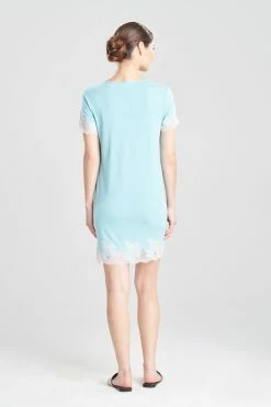 Luxe Shangri-La TENCEL™ Short Sleeve Sleepshirt -Natori Sales Shop Luxe Shangri La Tencel Short Sleeve Sleepshirt Sea Glass by Natori 2 66274.1674146738