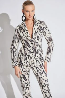 Lynx Cotton Sateen Tailored Blazer Jacket -Natori Sales Shop Lynx Cotton Sateen Tailored Blazer Jacket Taupe by Natori 5 92164.1654112168